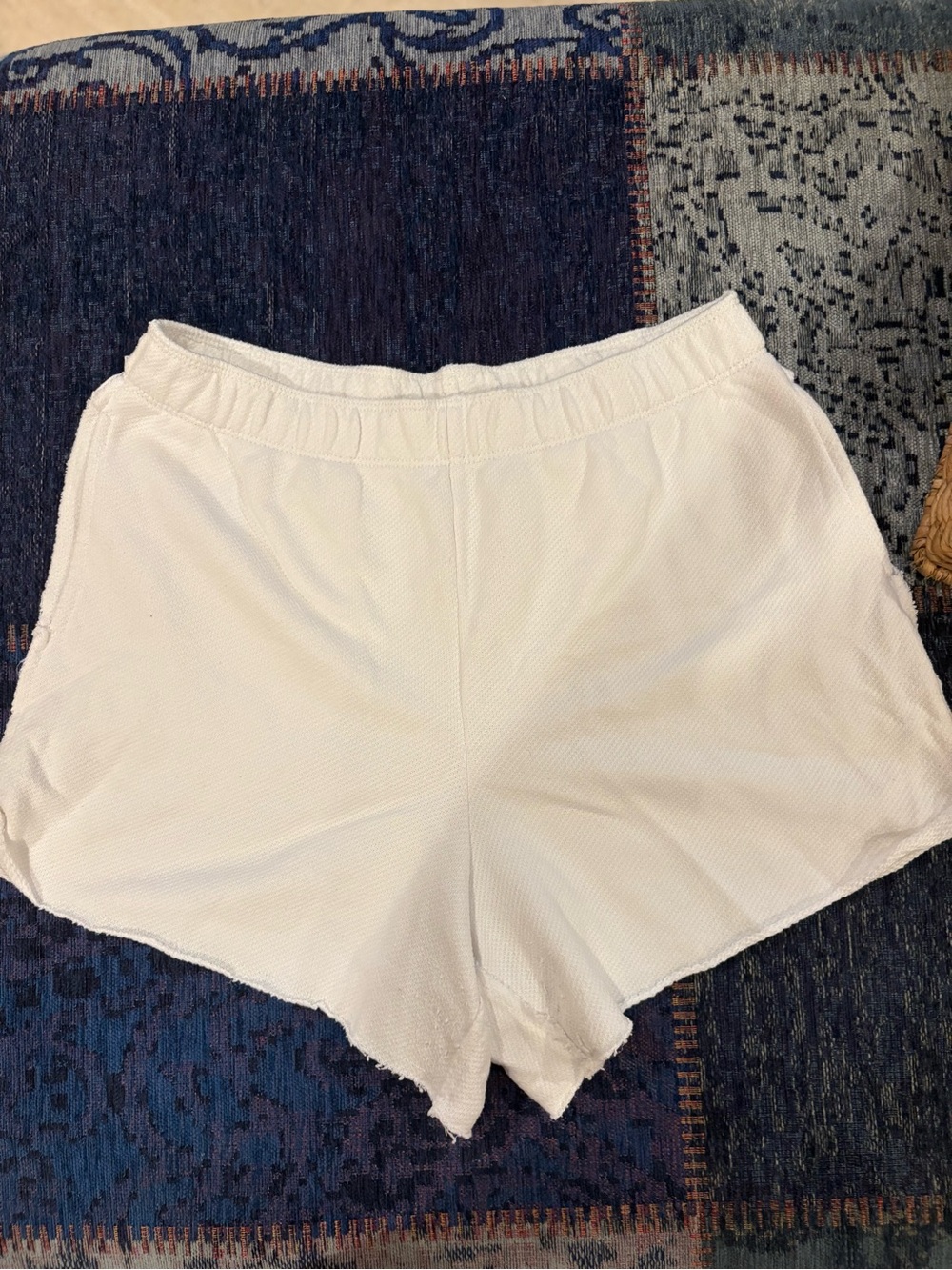 aerie White Elastic-Waist Athletic Lounge Shorts